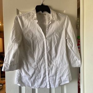 3/4 Sleeve White Button Up